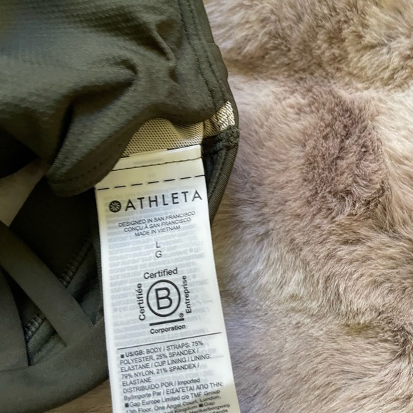 ATHLETA- S large Sports Bra Train Free Bra Aspen Olive Green - Picture 4 of 7